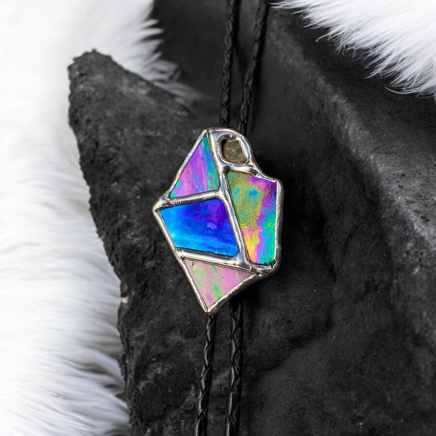 Shatter Realm Stained Glass Bolo Tie