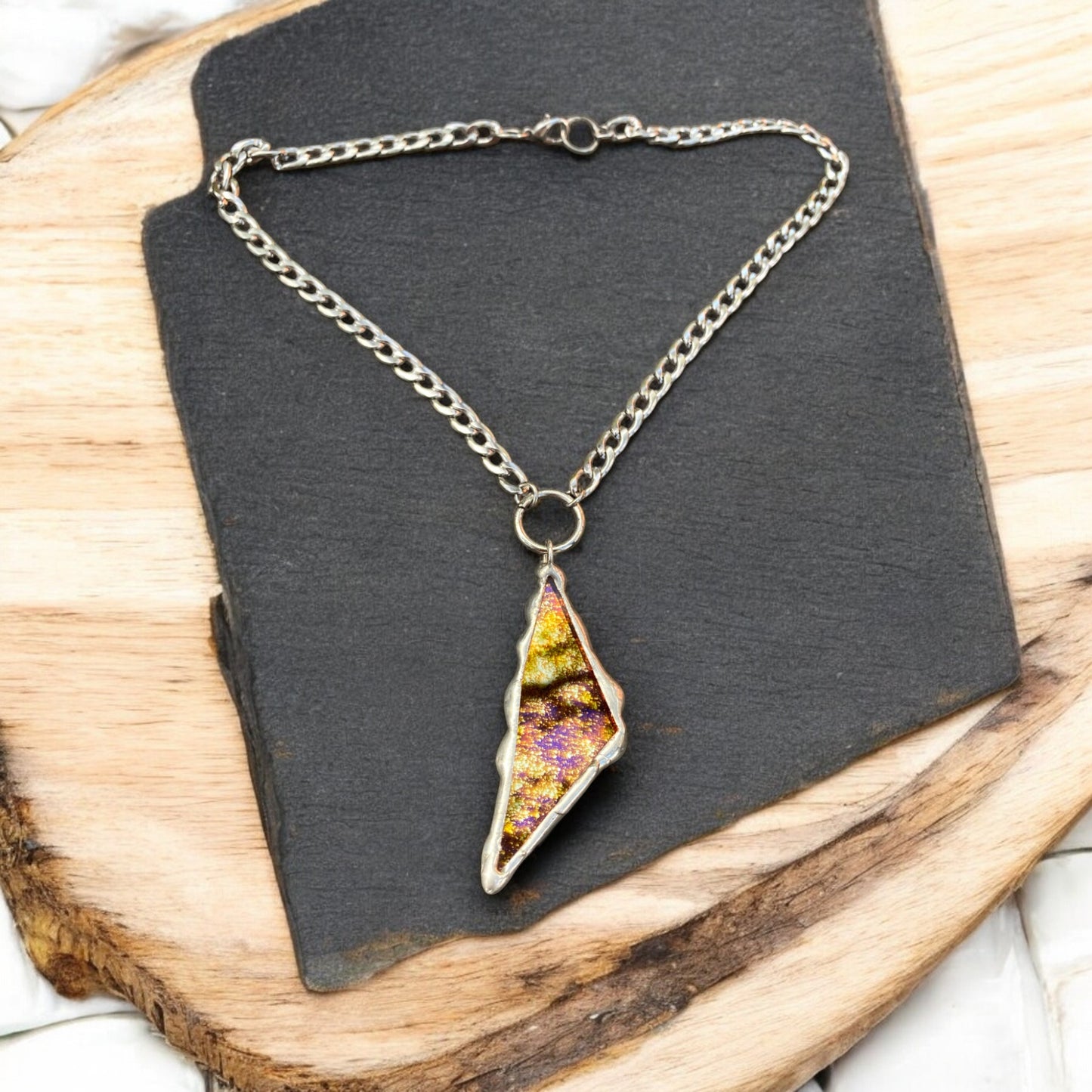 Starburst Shard | Stained Glass O Ring Necklace