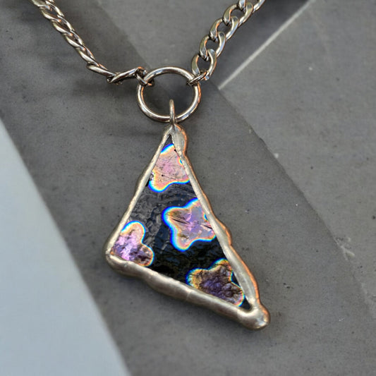 Fractal Shard | Stained Glass Dichroic Necklace