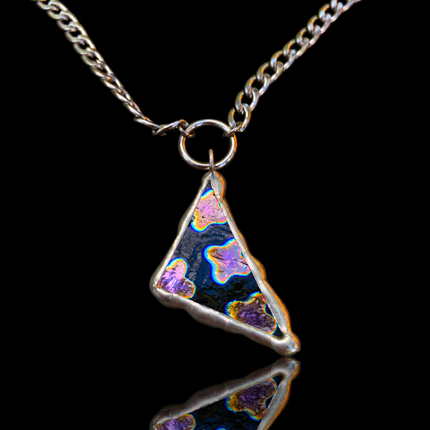 Fractal Shard | Stained Glass Dichroic Necklace