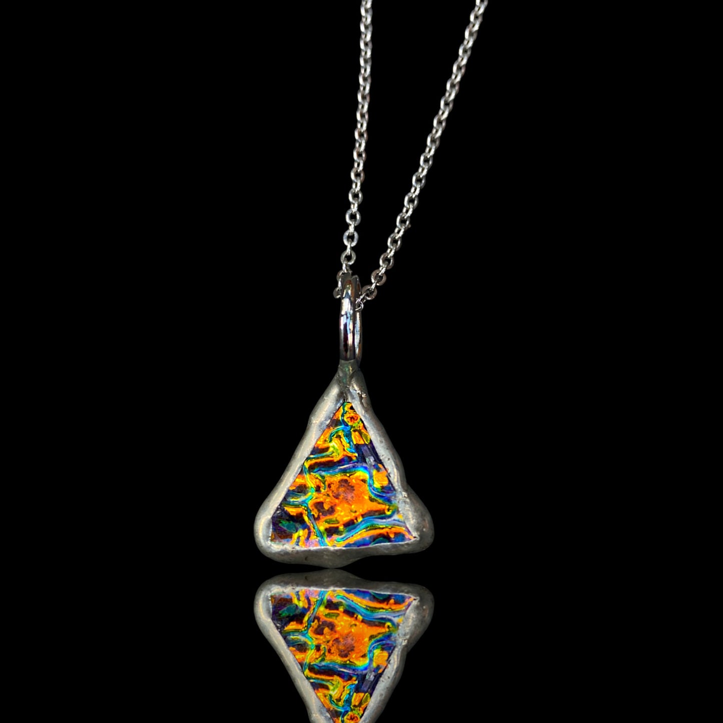 Burnished Skies Portal | Dichroic Stained Necklace