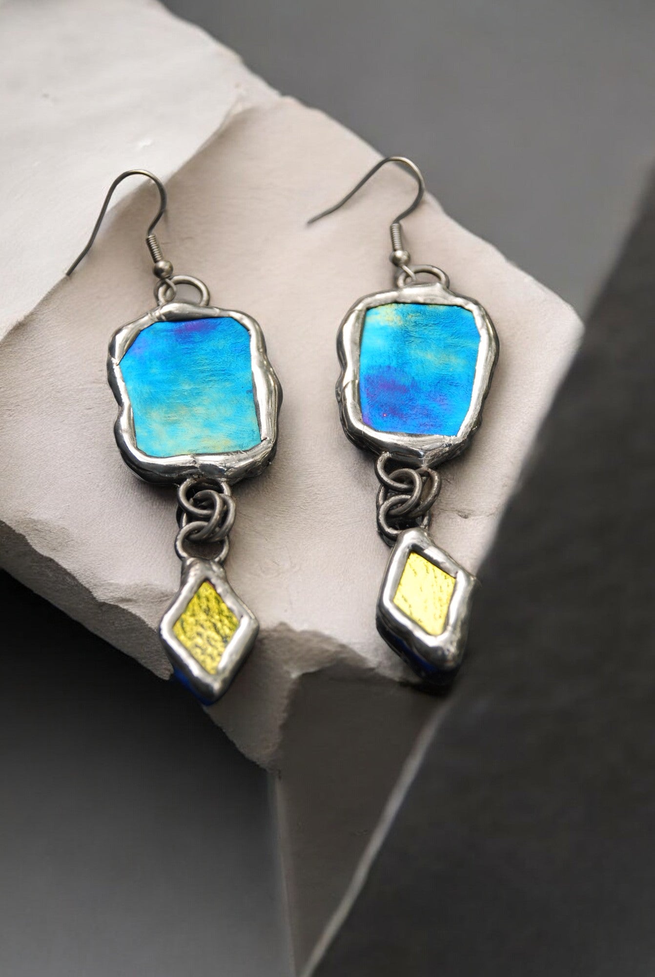 Daybreak Star Portals | Stained Glass Earrings