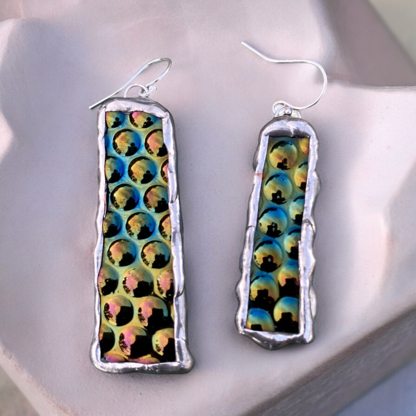 Cyber Bubble Portals | Stained Glass Earrings