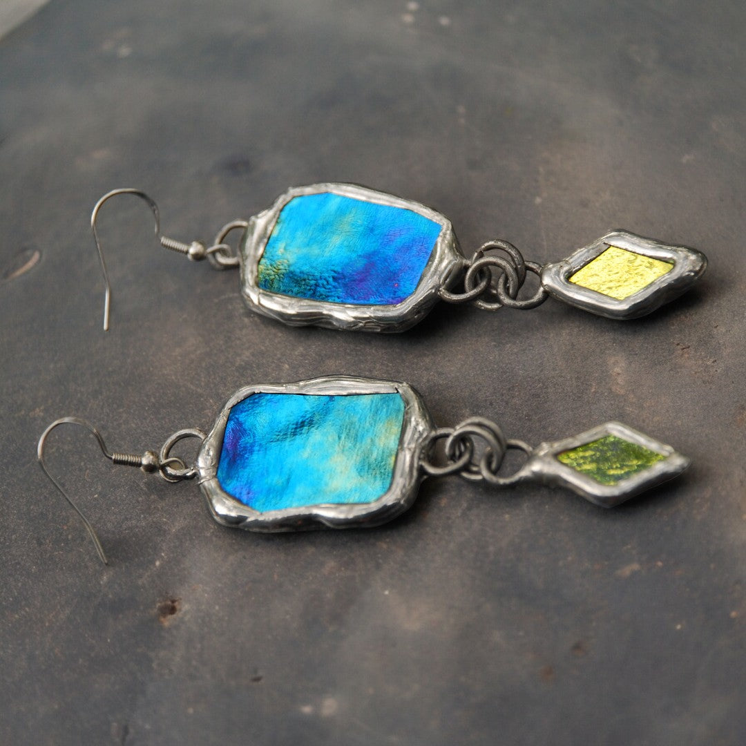 Daybreak Star Portals | Stained Glass Earrings