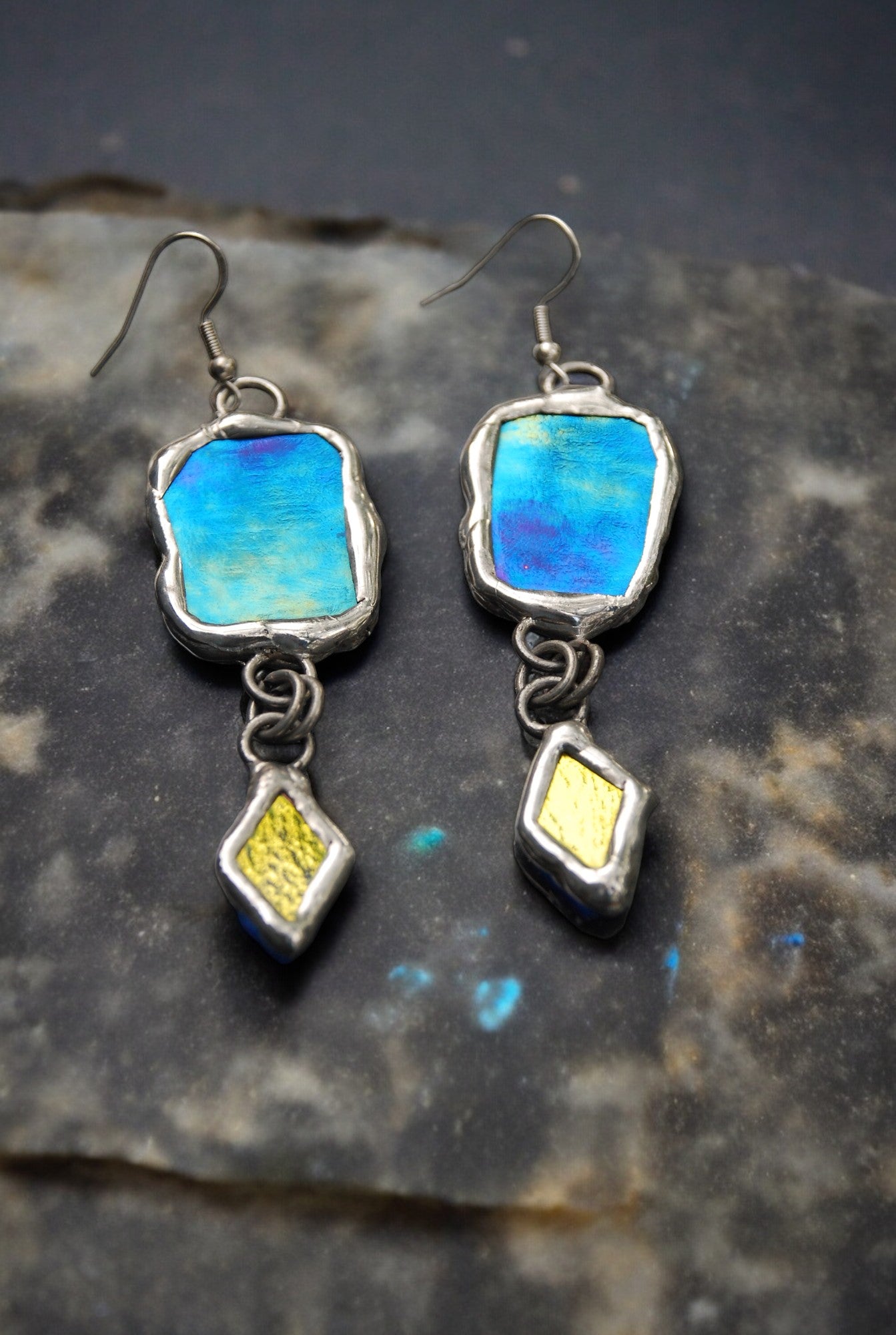 Daybreak Star Portals | Stained Glass Earrings