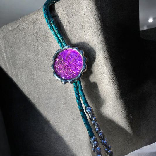 Blush Realm Bolo Tie | Fused Glass