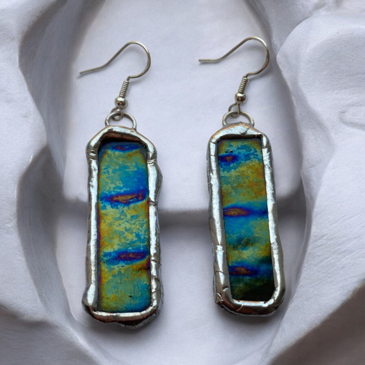 Peacock Portals | Stained Glass Earrings