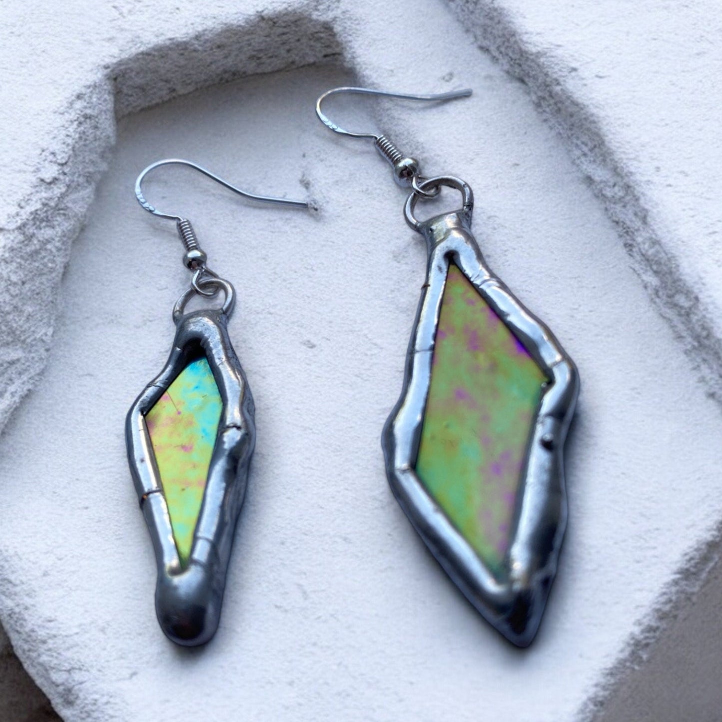 Vapor Shard Portals | Stained Glass Earrings