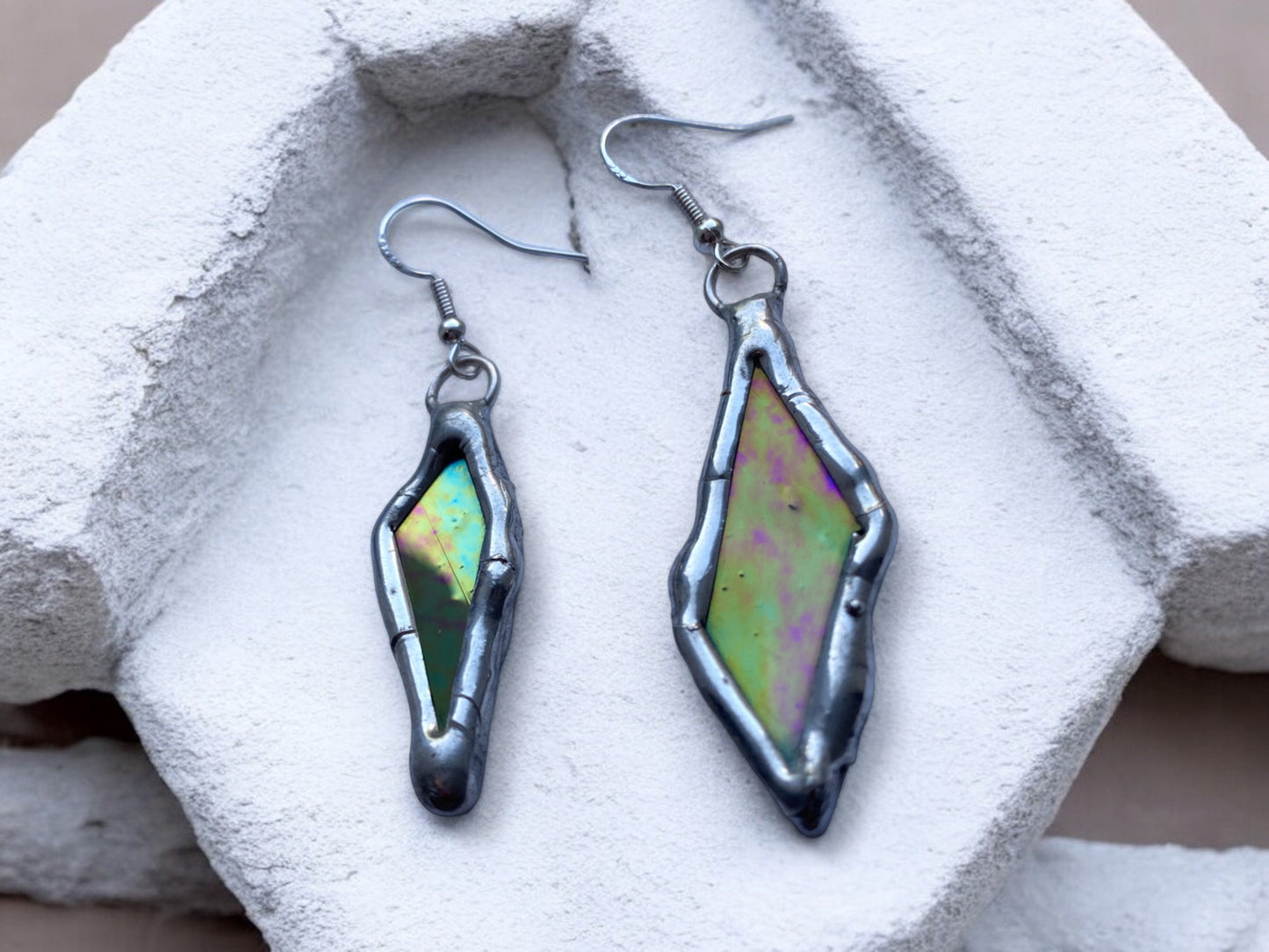 Vapor Shard Portals | Stained Glass Earrings