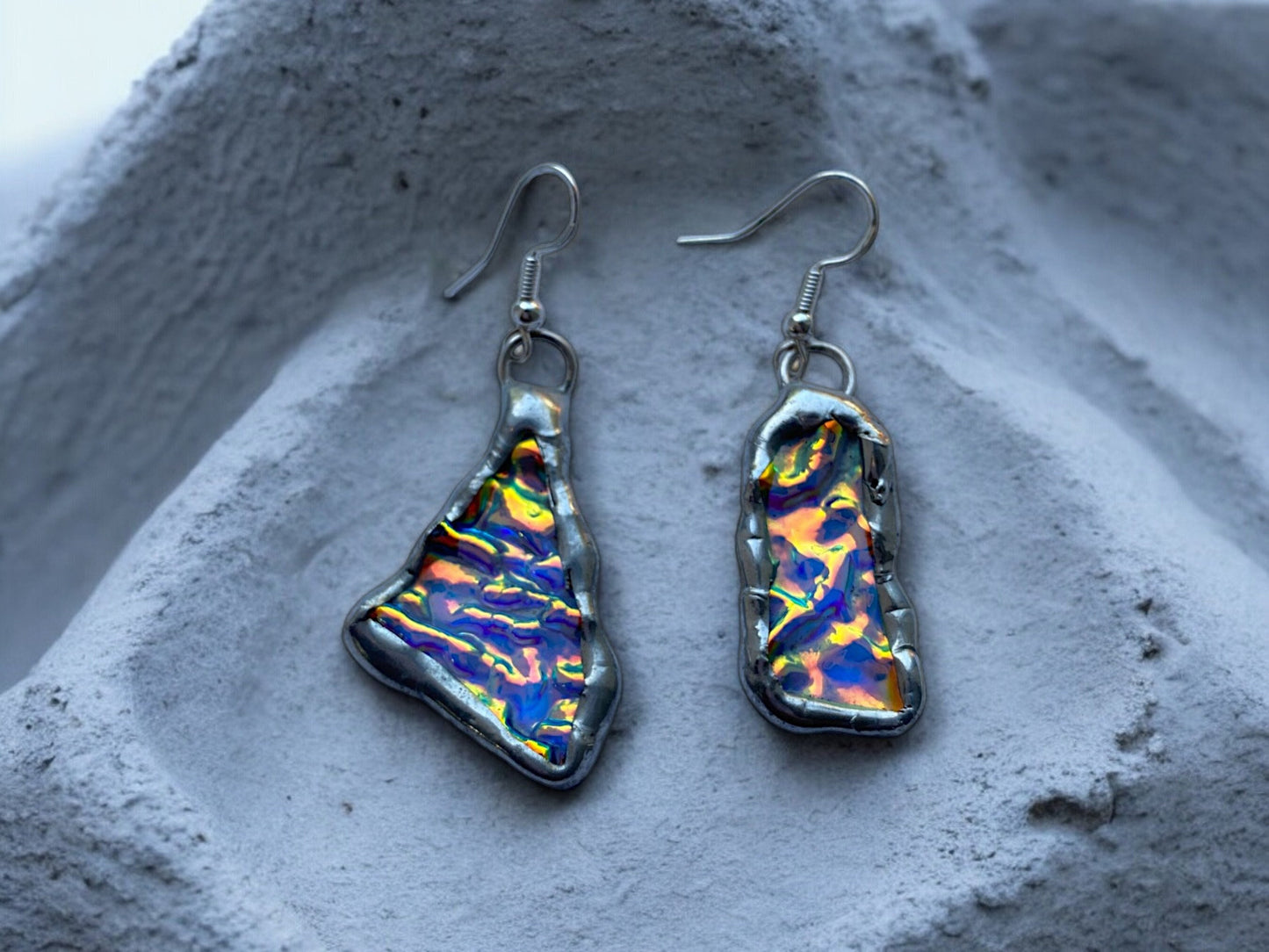 Ebbing And Flowing Portals | Stained Glass Earrings