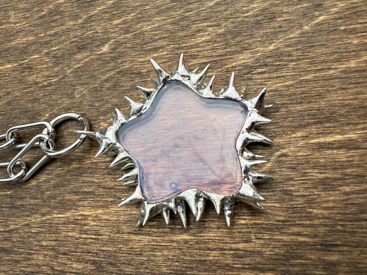 Spiked Opalite Star Choker Collar Necklace with O Ring