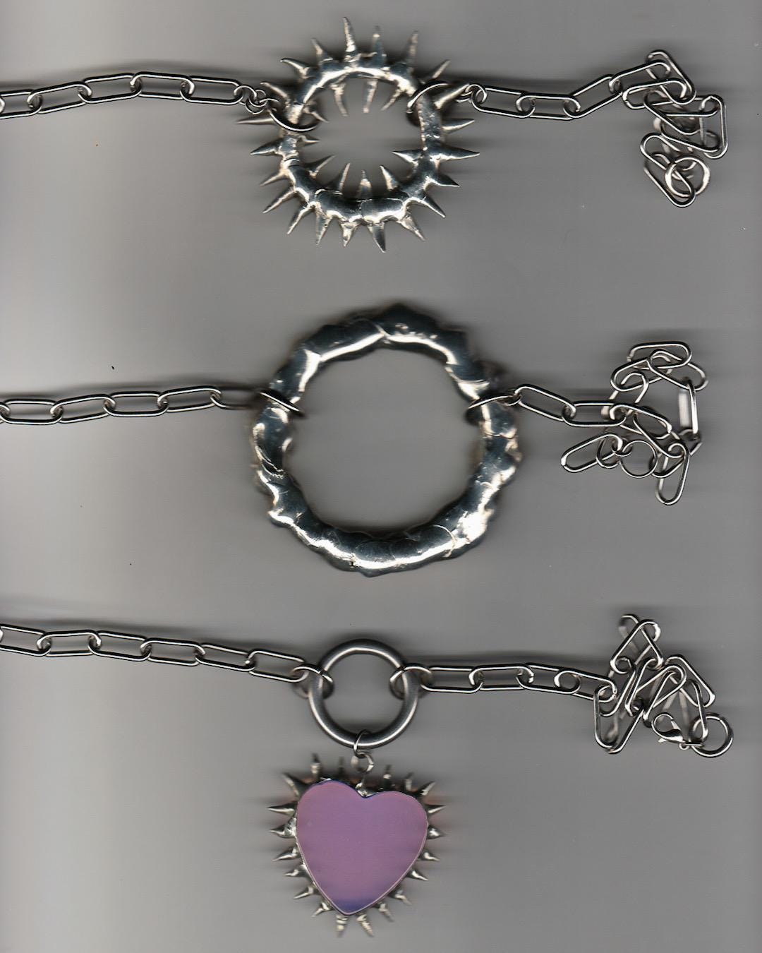 O PORTAL Oversized O Ring Choker Collar - Handmade Soldered Goth Chainmail Brutalist BDSM Submissive Jewelry