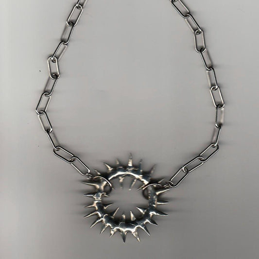 Spike Portal Choker Collar - Handmade Brutalist Statement Necklace, Fantasy Jewelry, Gothic Jewelry