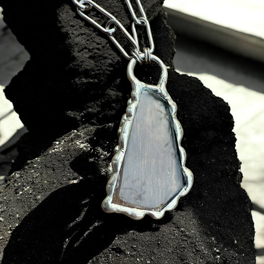 Smokey Quartz Crystal Necklace | Soft Soldered Gemstone Alchemy for the Whimsigoth Babe