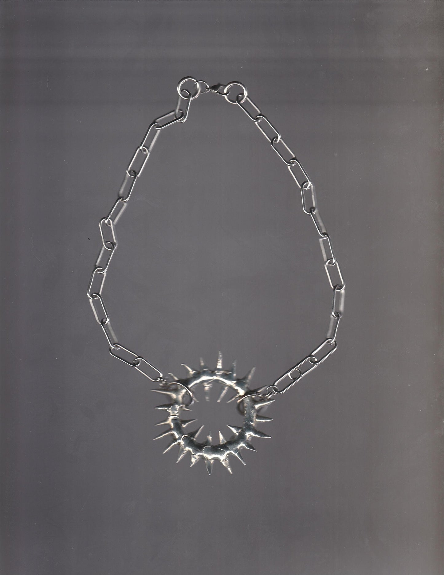 Spike Portal Choker Collar - Handmade Brutalist Statement Necklace, Fantasy Jewelry, Gothic Jewelry