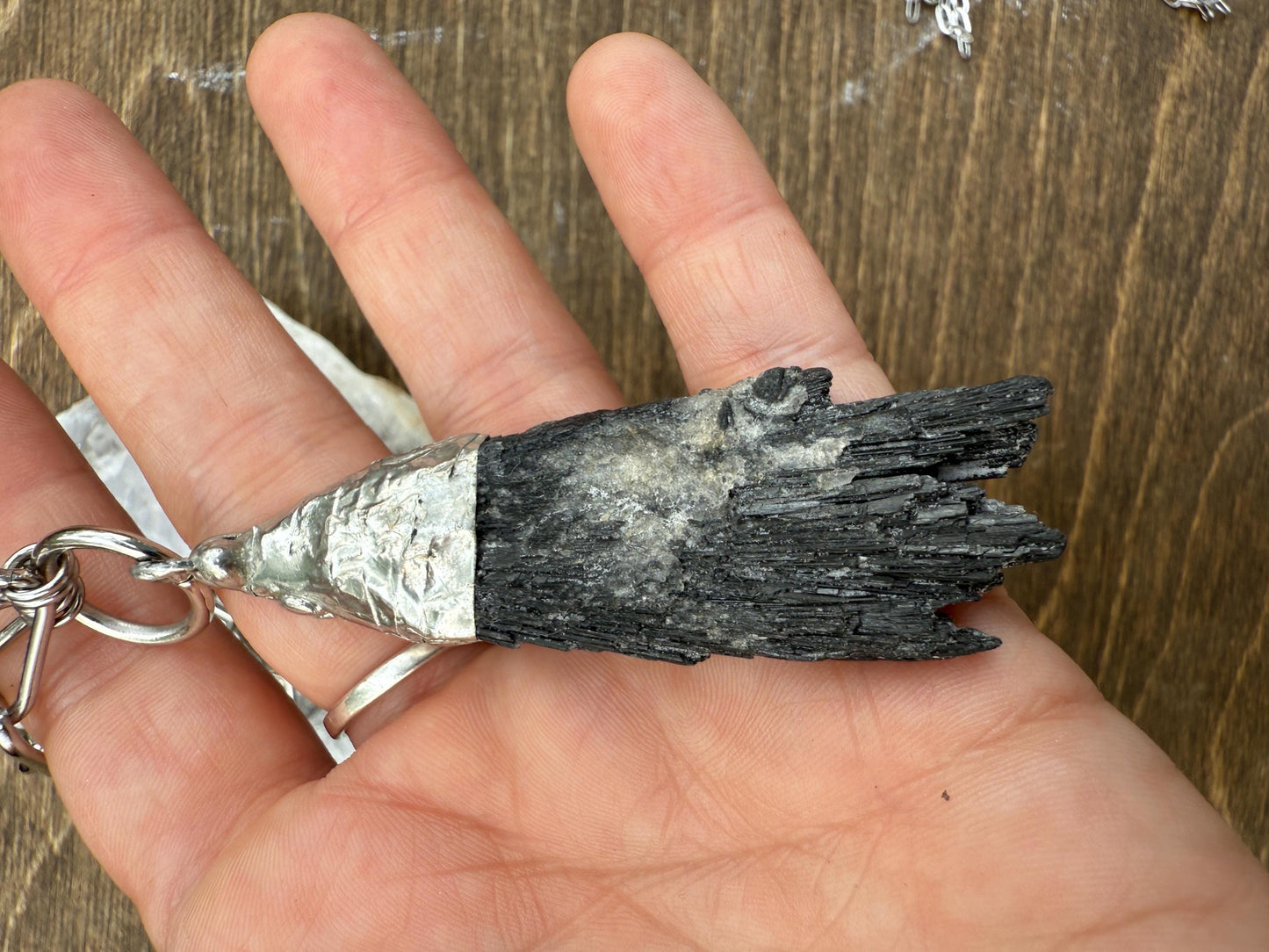 Labradorite + Black Kyanite Statement Necklace | Soft Soldered Gemstone Alchemy for the Whimsigoth Babe