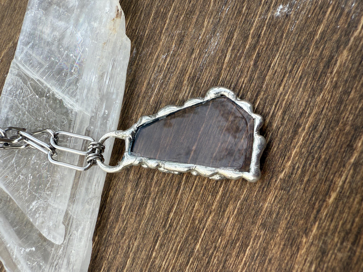 Smokey Quartz Crystal Necklace | Soft Soldered Gemstone Alchemy for the Whimsigoth Babe