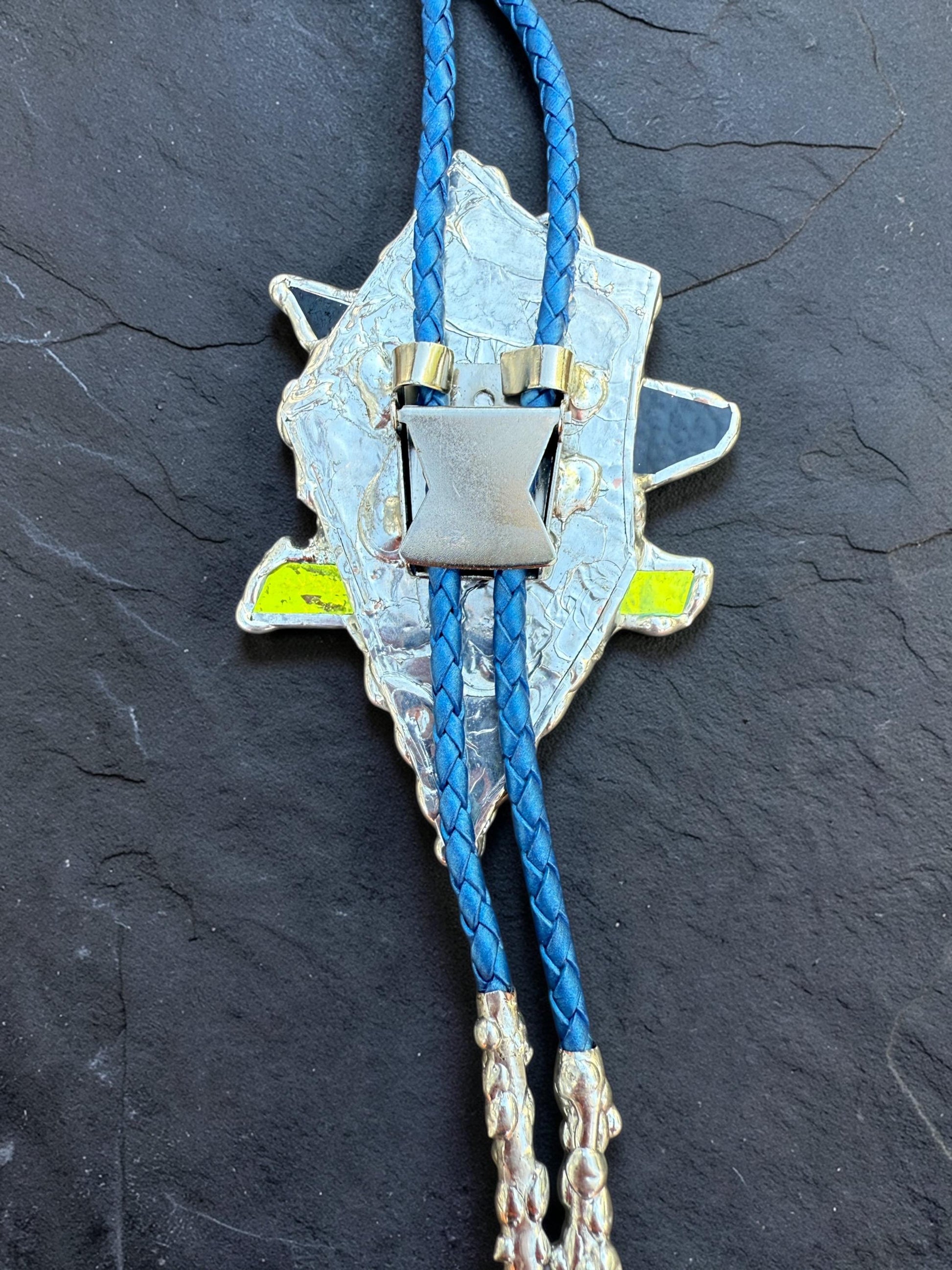 Brutalist Stained Glass Bolo Tie – Handmade Western Necklace | Whimsical Jewelry for Festival Fashion and Celestial Cowboy Vibes
