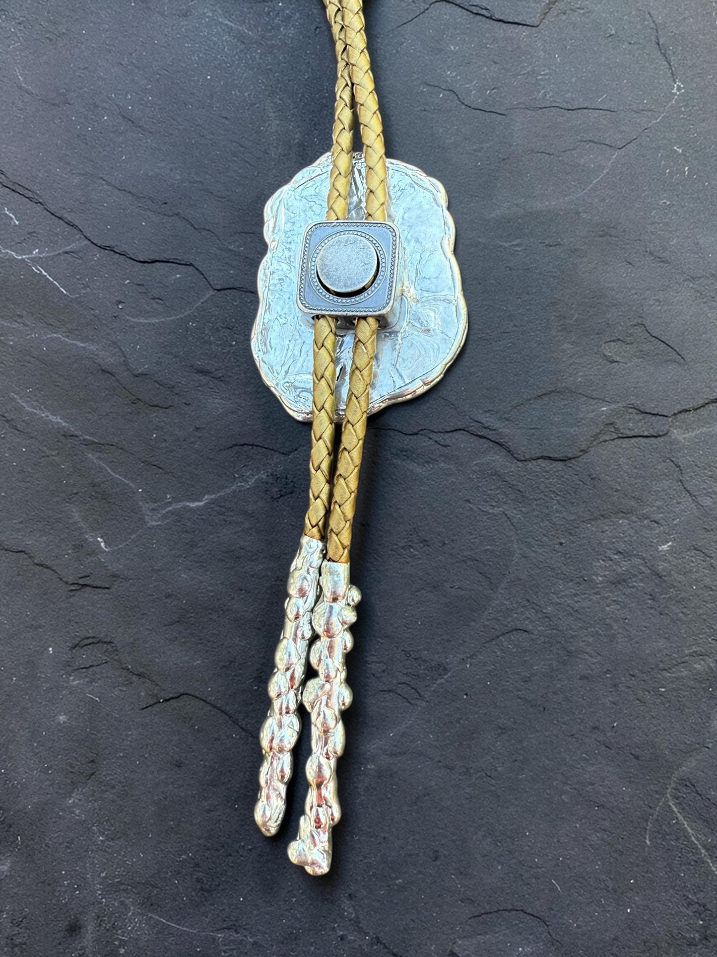 Moon Phase Whimsigoth Bolo Tie – Stained Glass Handmade Western Necklace | Whimsical Jewelry for Festival Fashion and Celestial Cowboy Vibes