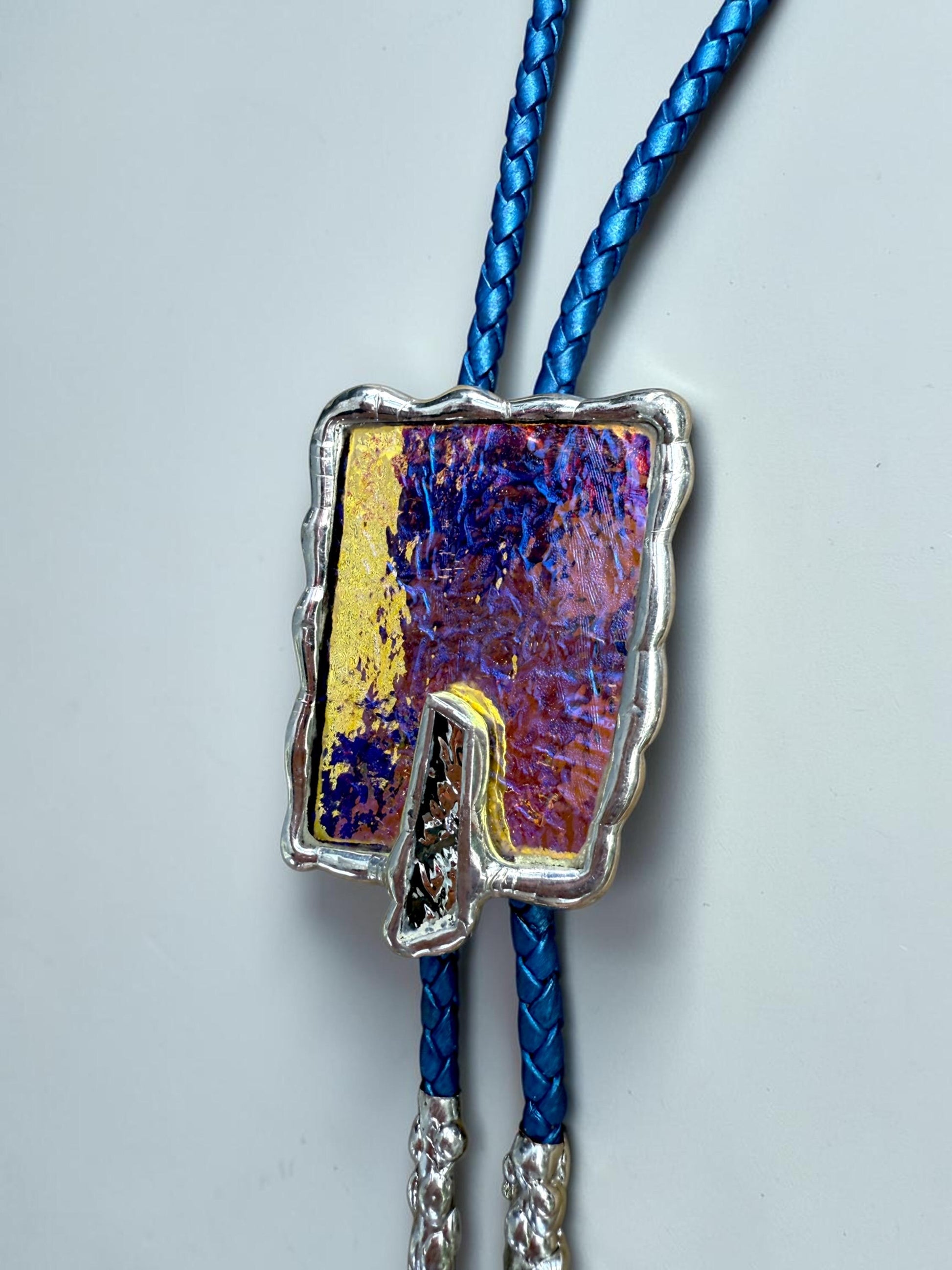 Stained Glass Bolo Tie – Handmade Western Statement Necklace | Whimsical Jewelry for Festival Fashion and Celestial Cowboy Vibes, Unisex