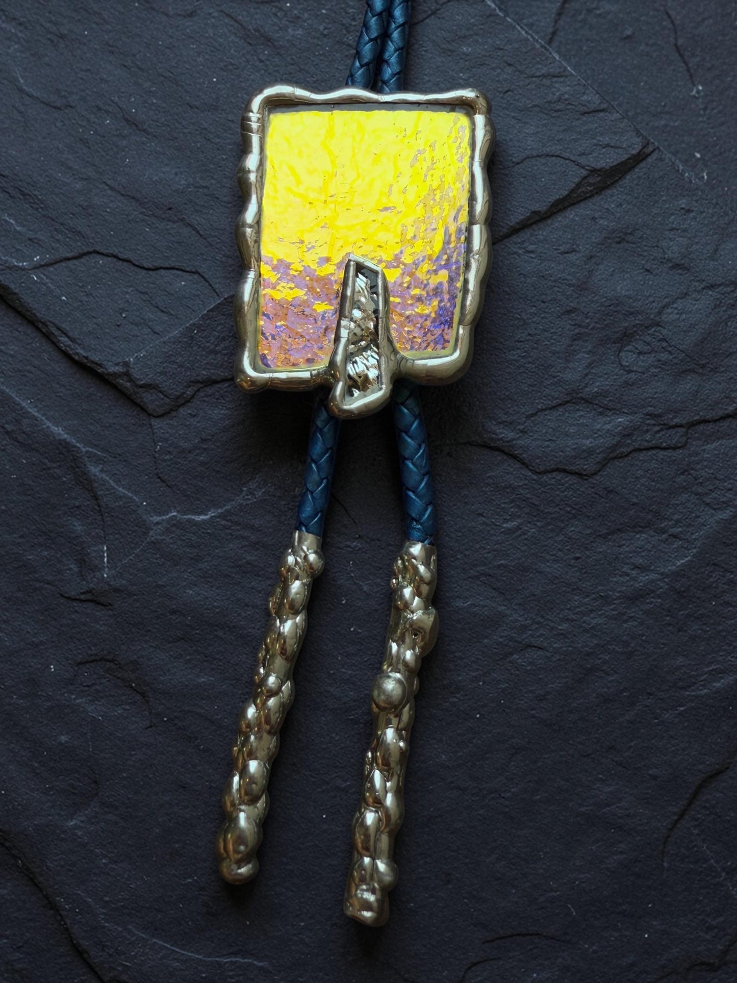 Stained Glass Bolo Tie – Handmade Western Statement Necklace | Whimsical Jewelry for Festival Fashion and Celestial Cowboy Vibes, Unisex