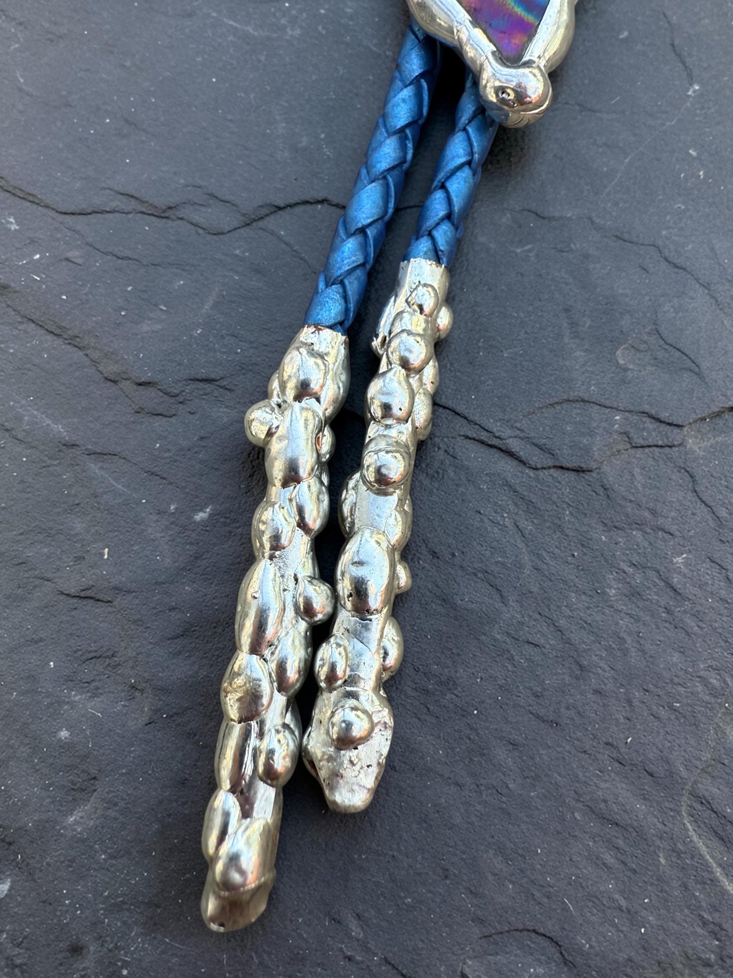 Brutalist Stained Glass Bolo Tie – Handmade Western Necklace | Whimsical Jewelry for Festival Fashion and Celestial Cowboy Vibes