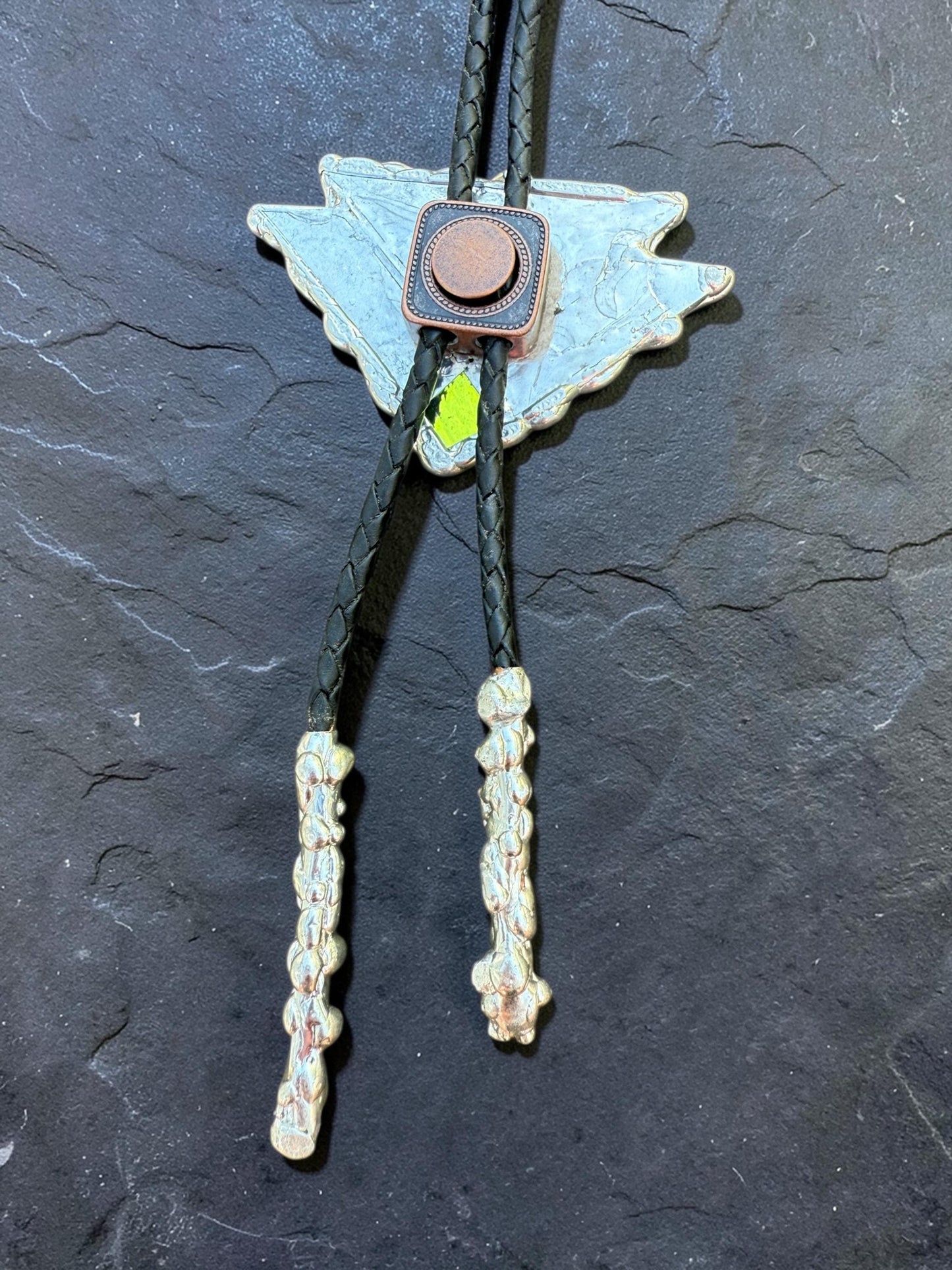Art Deco Stained Glass Bolo Tie – Handmade Western Necklace | Whimsical Jewelry for Festival Fashion and Celestial Cowboy Vibes