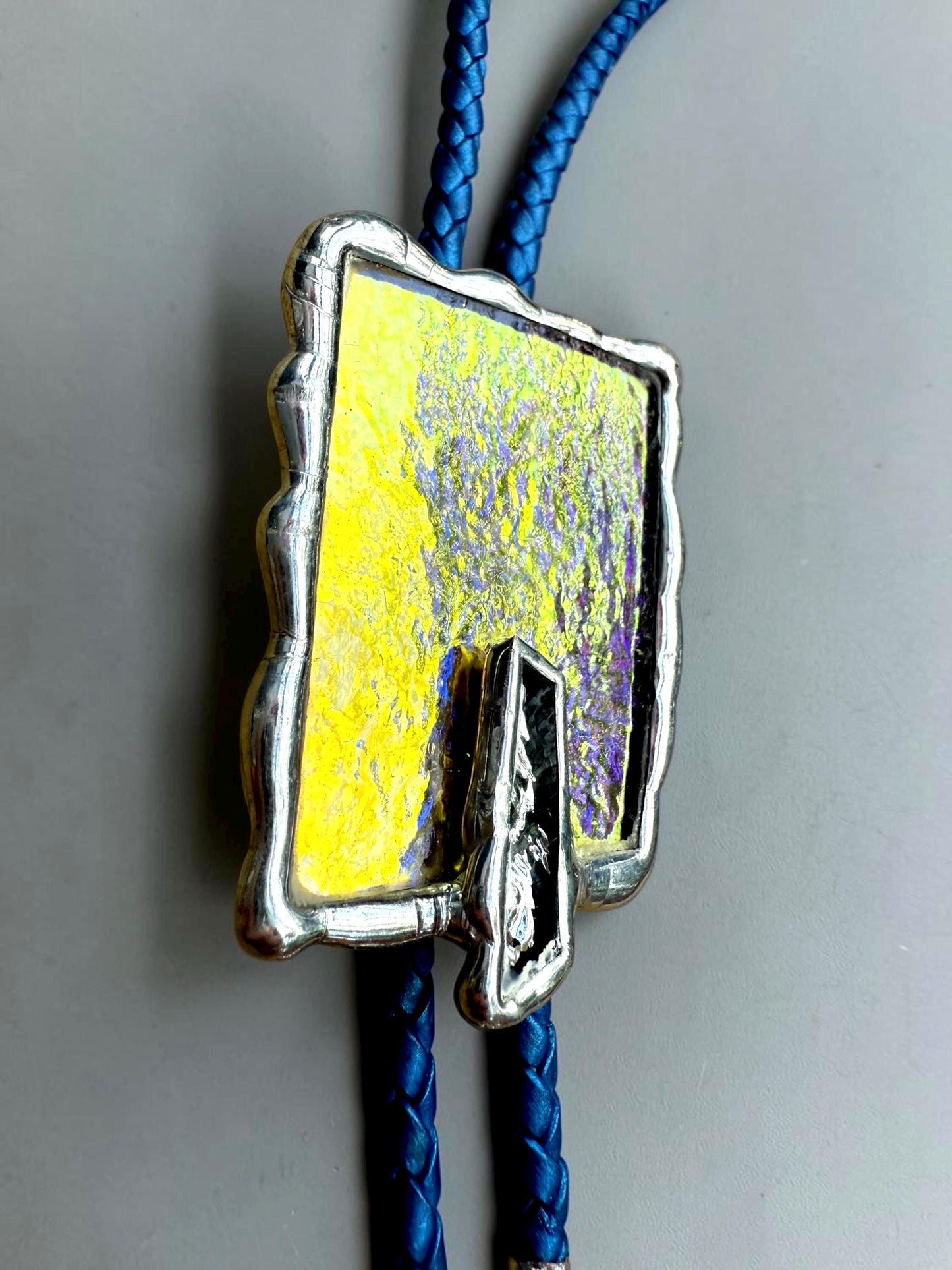 Stained Glass Bolo Tie – Handmade Western Statement Necklace | Whimsical Jewelry for Festival Fashion and Celestial Cowboy Vibes, Unisex