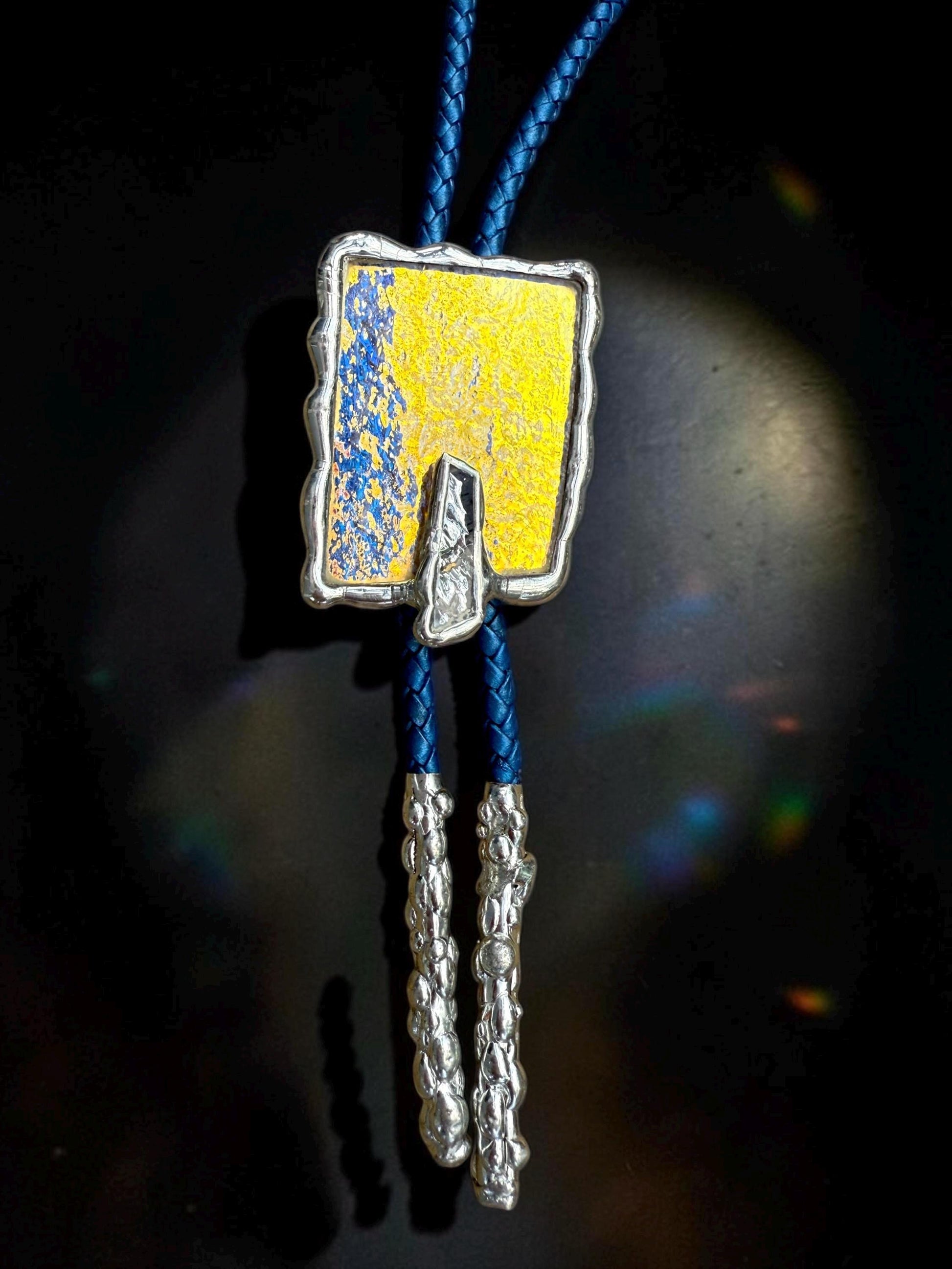 Stained Glass Bolo Tie – Handmade Western Statement Necklace | Whimsical Jewelry for Festival Fashion and Celestial Cowboy Vibes, Unisex