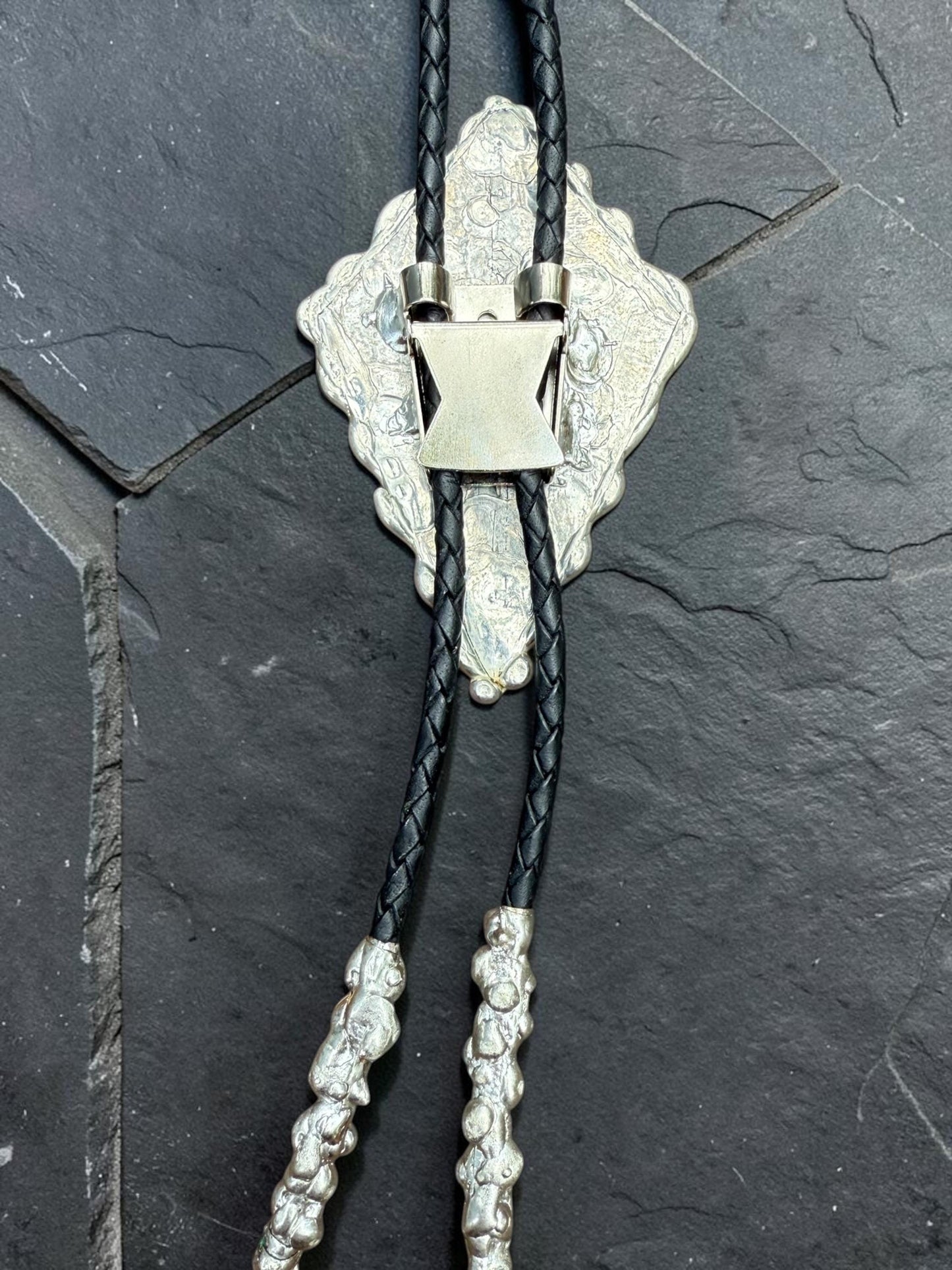 Whimsigoth Stained Glass Bolo Tie – Holographic Handmade Western Statement Necklace – Whimsical Jewelry for Celestial Festival Fashion
