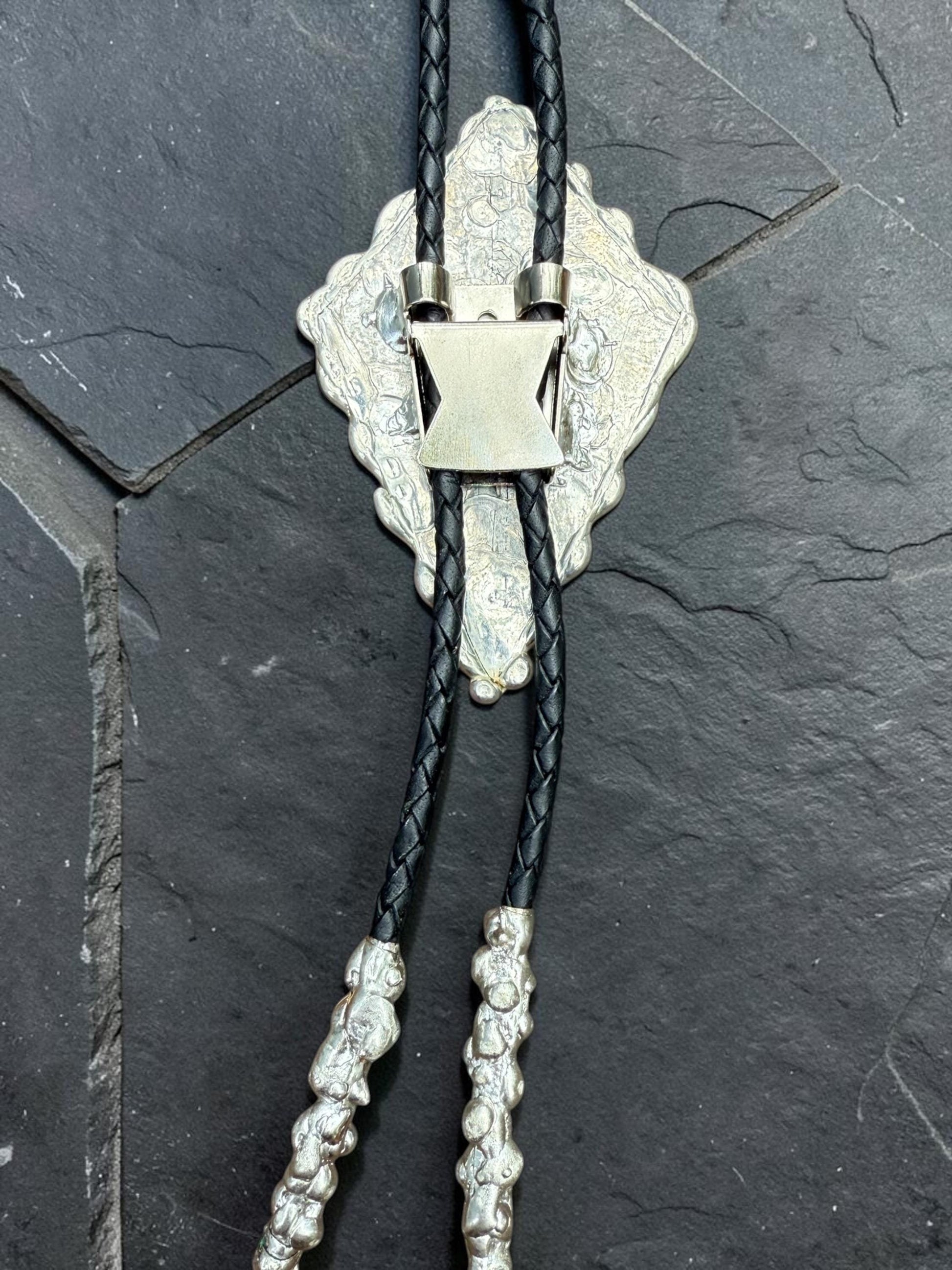Whimsigoth Stained Glass Bolo Tie – Holographic Handmade Western Statement Necklace – Whimsical Jewelry for Celestial Festival Fashion